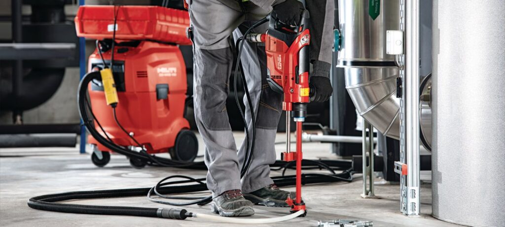 Hilti Tools reduce silica inhalation with their web drilling and vacuum systems.